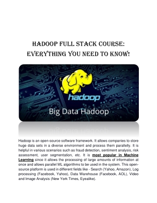 Hadoop Full Stack Course