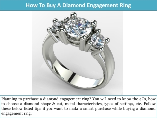 How To Buy A Diamond Engagement Ring