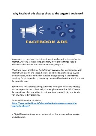 Why Facebook ads always show to the targeted audience