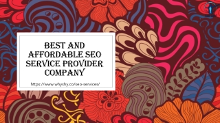 Best and Affordable SEO Service Provider Company