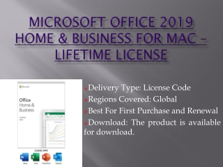 Microsoft Office 2019 Home & Business For Mac