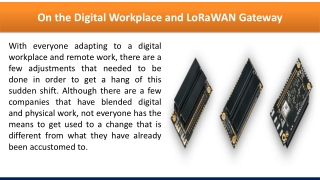 On the Digital Workplace and LoRaWAN Gateway