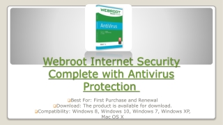 Webroot Internet Security Complete with Antivirus Protection