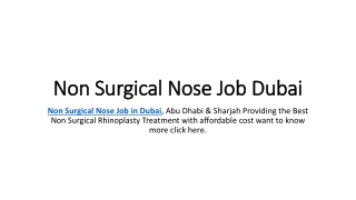 Non Surgical Nose Job Dubai