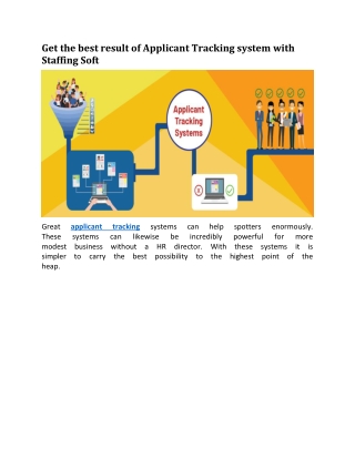 Get the best result of Applicant Tracking system with Staffing Soft