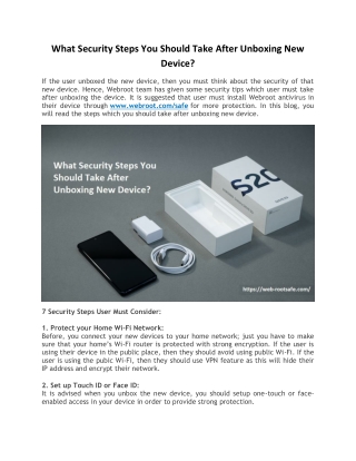 What Security Steps You Should Take After Unboxing New Device