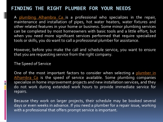 Finding the Right Plumber for Your Needs