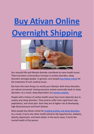 Buy Ativan Online Overnight Shipping