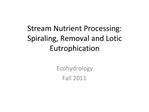 Stream Nutrient Processing: Spiraling, Removal and Lotic Eutrophication