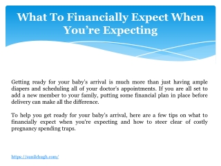 What To Financially Expect When You’re Expecting