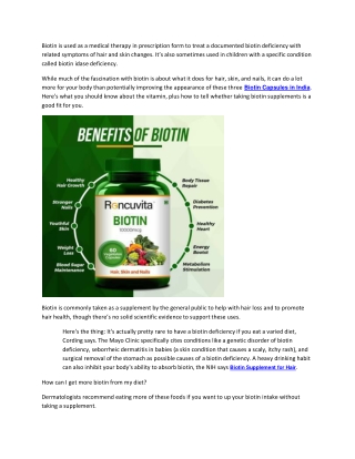 How to prevent biotin deficiency