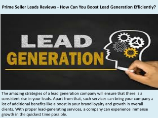 Prime Seller Leads Reviews - How Can You Boost Lead Generation Efficiently?