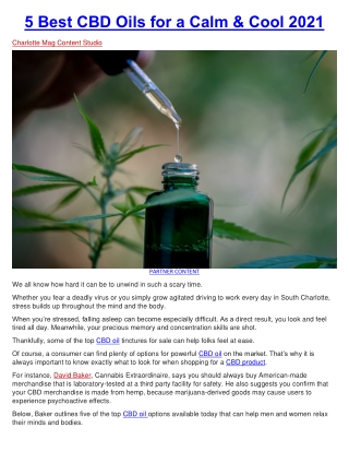 5 Best CBD Oils for a Calm & Cool 2021