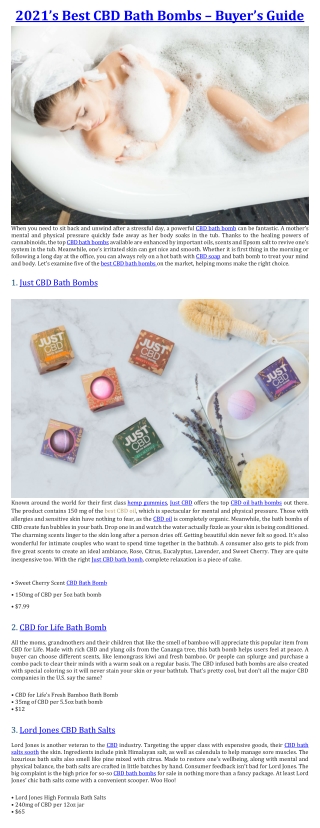 2021’s Best CBD Bath Bombs – Buyer’s Guide