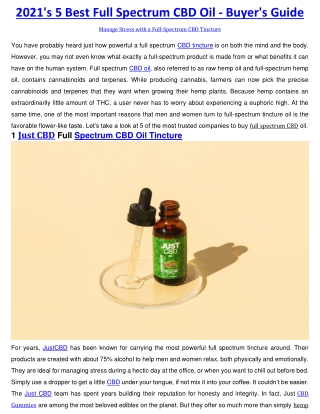 2021's 5 Best Full Spectrum CBD Oil - Buyer's Guide