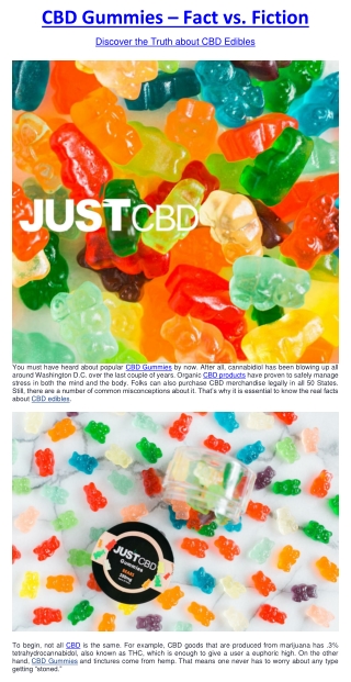 CBD Gummies – Fact vs. Fiction