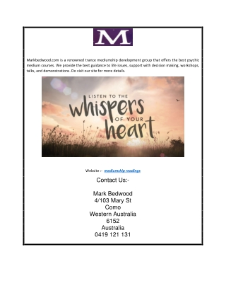 mediumship readings  Markbedwood