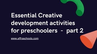 Creative development activities for preschoolers -part 2 | kids playschool