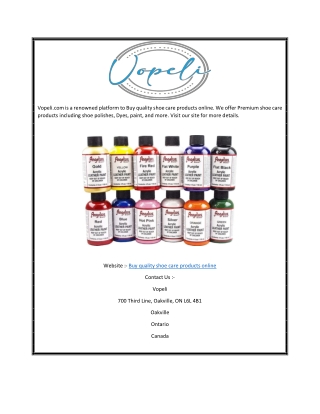 Buy Quality Shoe Care Products Online  Vopeli.com