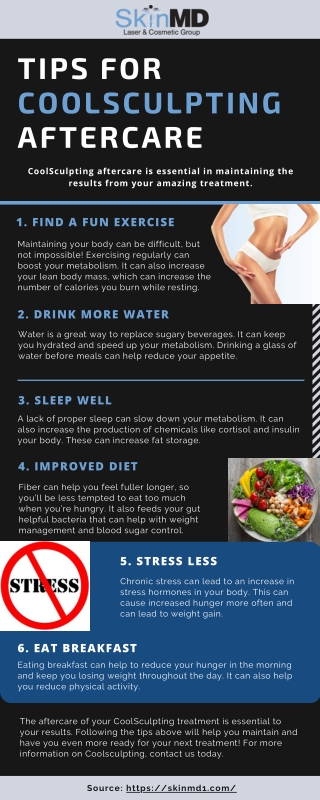 Infographic on Tips for CoolSculpting Aftercare