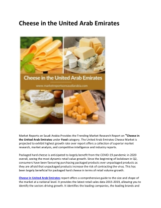Cheese in the United Arab Emirates