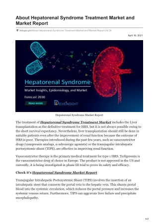 Hepatorenal Syndrome Market