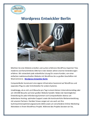 Wordpress Entwickler Berlin