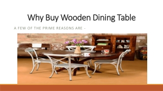 Why Buy Wooden Dining Table