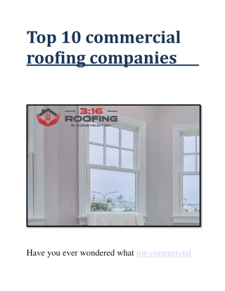 Top 10 commercial roofing companies