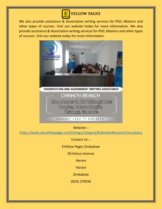 Dissertation Zimbabwe | Zimyellowpage.com