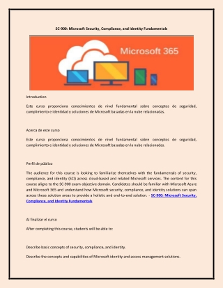 SC-900: Microsoft Security, Compliance, and Identity Fundamentals