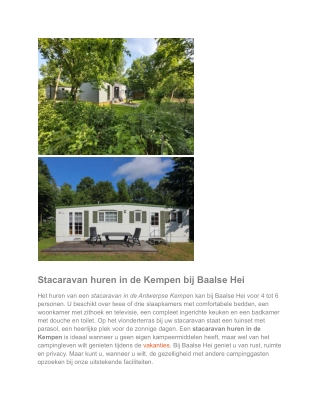 Stacaravan Belgie
