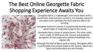 The Best Online Georgette Fabric Shopping Experience Awaits