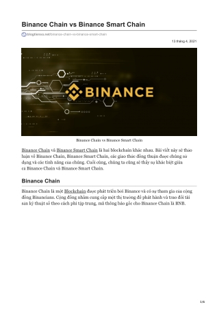 Binance Chain vs Binance Smart Chain