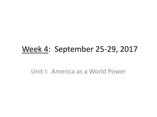 Week 4 : September 25-29, 2017