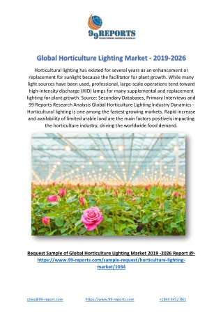 Global Horticulture Lighting Market - 2019-2026