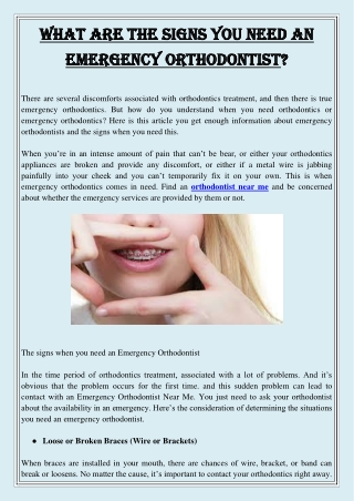 What are the signs you need an Emergency Orthodontist