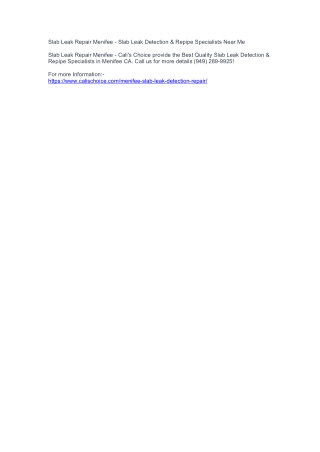 Slab Leak Repair Menifee - Slab Leak Detection & Repipe Specialists Near Me