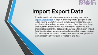 Import Export Data