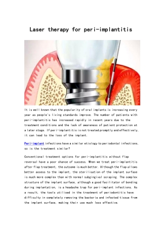 Laser therapy for peri-implantitis