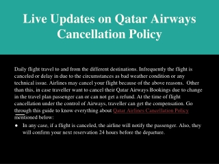 Facts About Qatar Airways Cancellation & Refund Policy