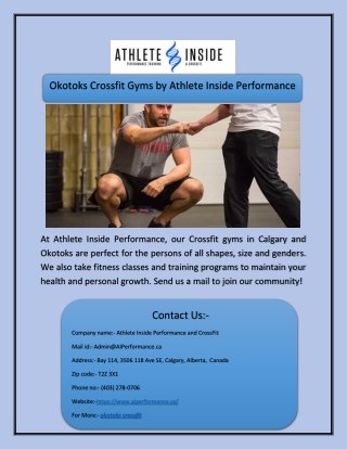 Okotoks Crossfit Gyms by Athlete Inside Performance