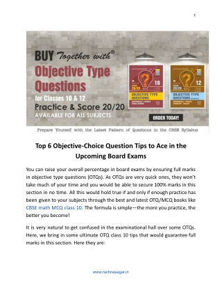 Top 6 Objective-Choice Question Tips to Ace in the Upcoming Board Exams.