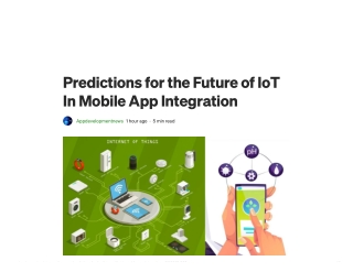 Predictions for the Future of IoT In Mobile App Integration