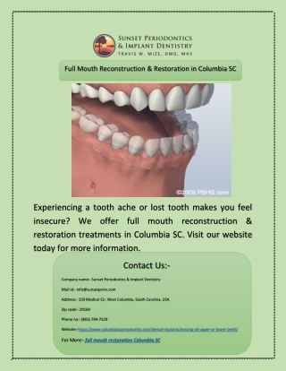 Full Mouth Reconstruction & Restoration in Columbia SC