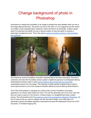 Change background of photo in Photoshop