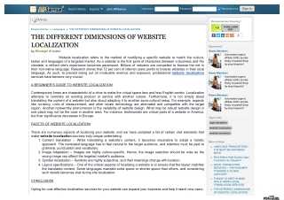 THE DIFFERENT DIMENSIONS OF WEBSITE LOCALIZATION