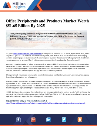 Office Peripherals and Products Market Worth $51.65 Billion By 2025