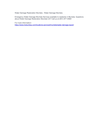 Water Damage Restoration Murrieta - Water Damage Murrieta