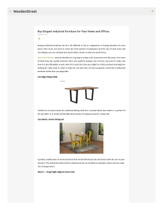 Get Industrial Furniture for Your Home And Offices